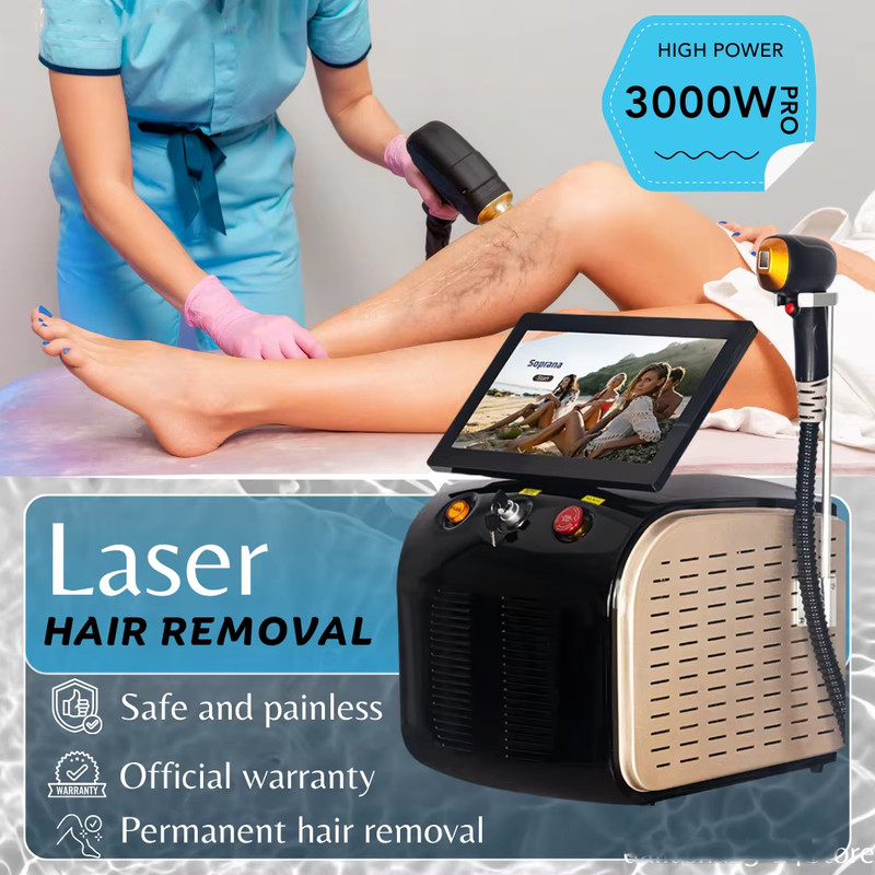 755 808 1064 Diode Laser Hair Removal machine face body permanent epilator gallery