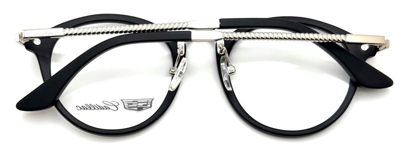 Cadillac Matte Black Acetate + Silver Metal Combination Optical Frame Italy L.E. gallery