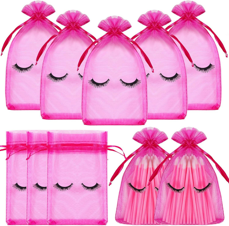 100 Pcs Eyelash Aftercare Bags 4 x 6 Inches Eye Lash Print Aftercare Makeup B…