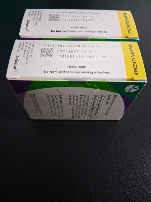 OneTouch Verio Glucose Blood Test Strips 60 Ct Lot Of 2 Exp 3/31/27 gallery