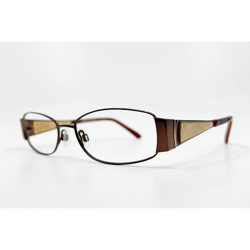RS 12 Eyeglasses Women Brown Oval Metal Frames 53-16-135