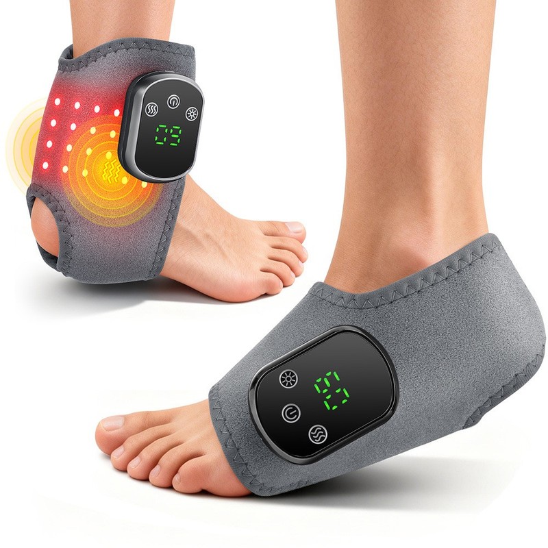 LED Red Light Therapy Ankle Massager Pain Relief 5 Heat Levels 3 Vibration Modes