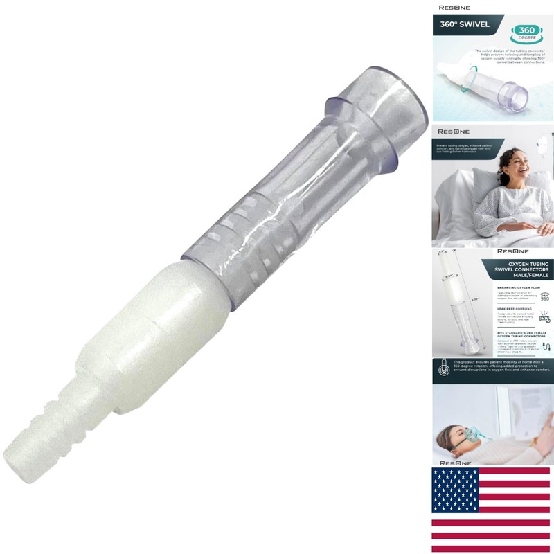 Leak-Free Swivel Connectors for Oxygen Tubing – 5-Pack, Medical/Marine Use
