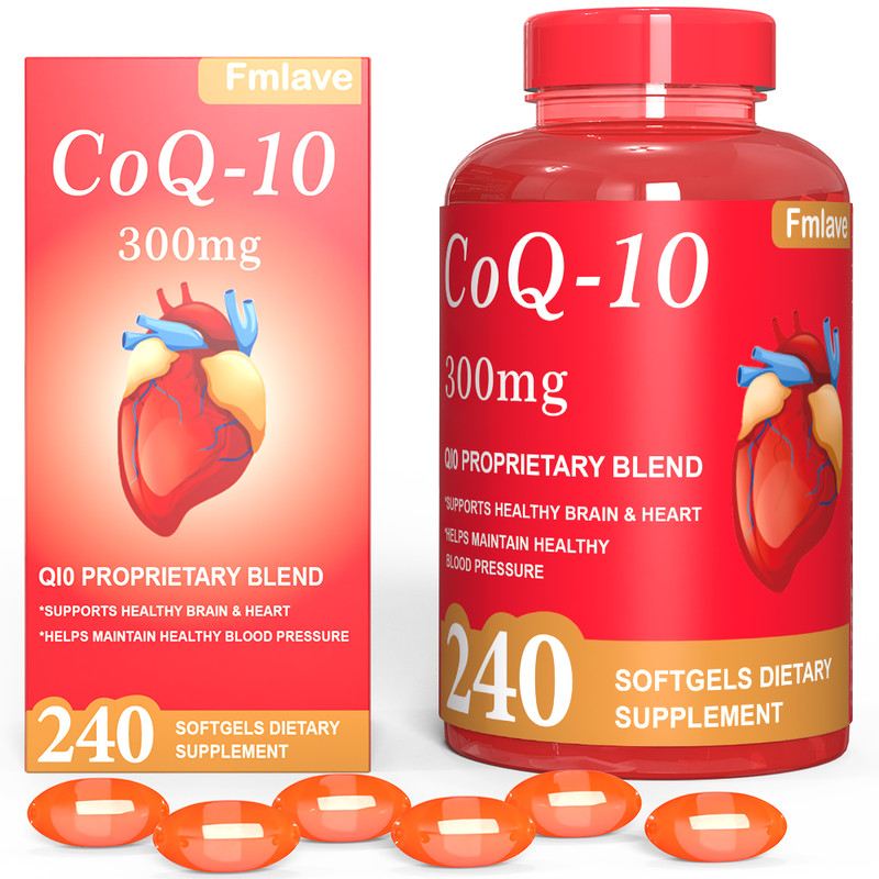CoQ-10 300mg 240 Softgels Coq10 Co Q10 Coenzyme Heart Support NON GMO Free Ship gallery