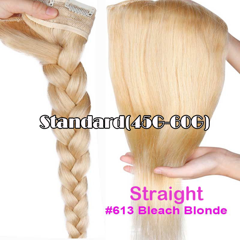 One Piece THICK 100% Remy Human Hair Extensions Clip in 3/4 Full Head 120G 18inc gallery