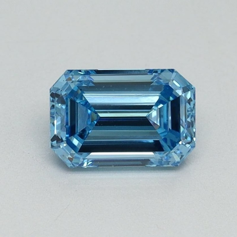 10CT Natural Emerald Cut Blue color CVD Certified Lab Grown Diamond VVS1 Clarity gallery
