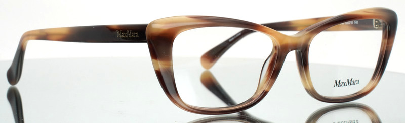 MAX MARA MM5059 048 Brown Horn Womens Cat Eye Full Rim Eyeglasses 53-16-140 B:37 gallery