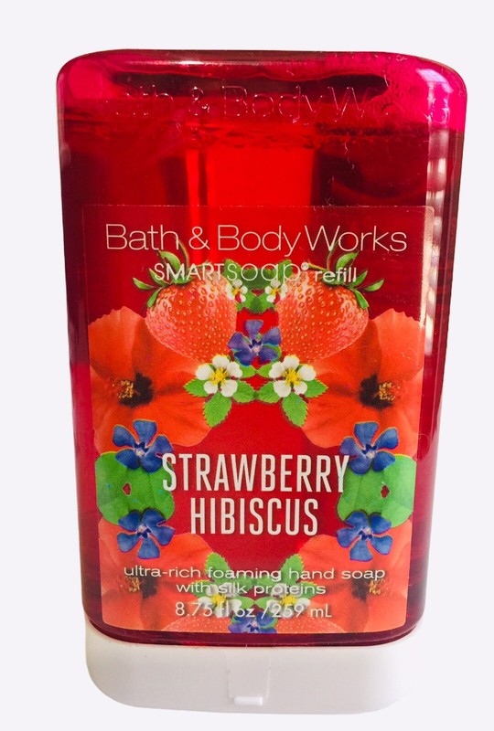 RARE Bath & Body Works STRAWBERRY HIBISCUS Smart Soap Refill Hand Soap ~ NEW