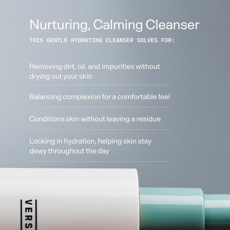 Versed Gentle Hydrating Facial Cleanser – Cream Face Cleanser with Hyaluronic