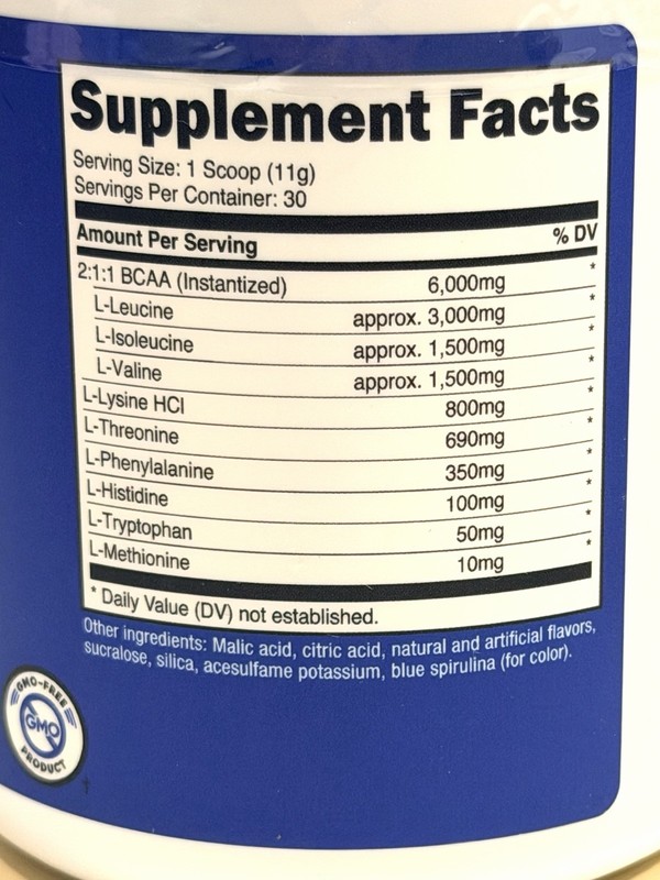 Nutricost EAA Essential Amino Acids Blue Raspberry 30 Servings 330g Powder 12/27 gallery
