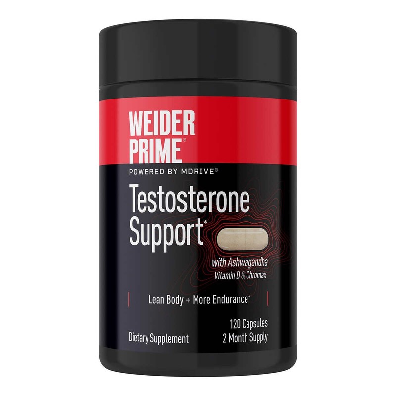 WEIDER PRIME TESTOSTERONE SUPPORT BOOSTER SUPPLEMENTS VITAMIN PILLS 120 CAPSULES