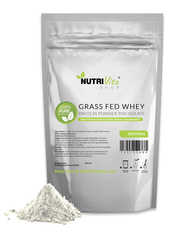 2X 5LB (10LB) 100% Pure Whey Protein Isolate 90% Grass Fed USDA