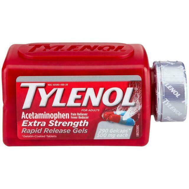 TYLENOL RAPID RELEASE Extra Strength Acetaminophen 500mg 290 Gelcap EXP 06/2025