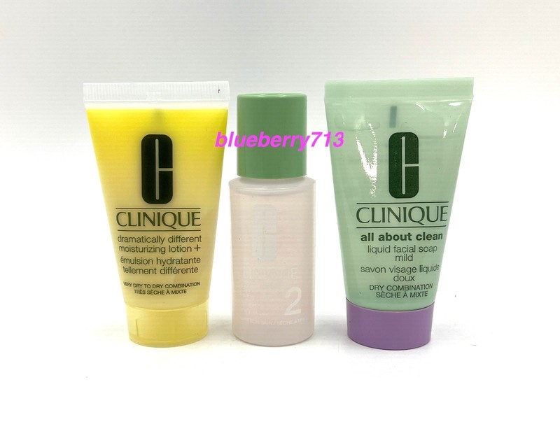 Clinique 3 Step Set: Facial Soap MILD 30ml~Clarifying Lotion 2 30ml~ Lotion 30ml