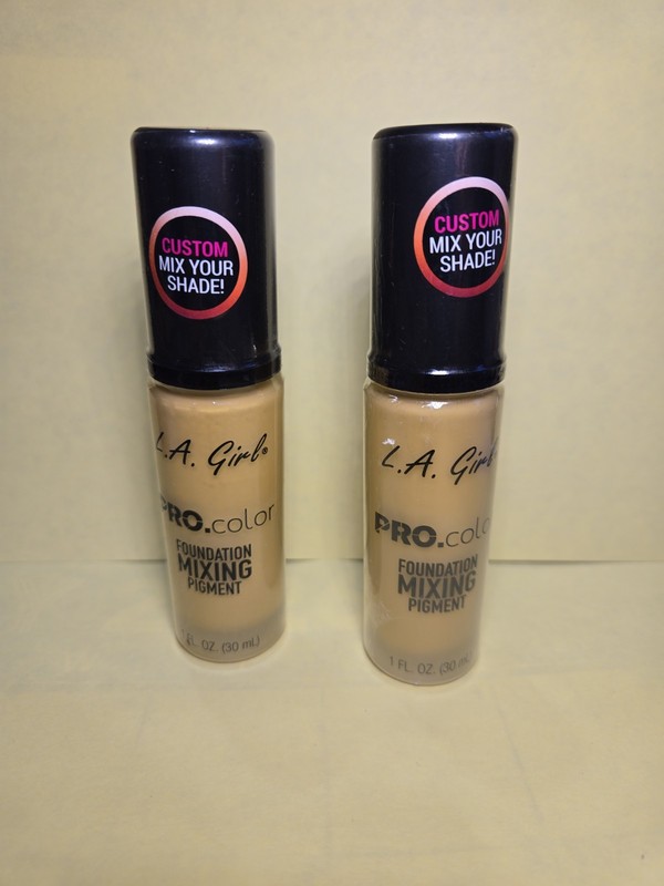 2 L.A. Girl PRO.color Foundation Mixing Pigment White Matte Liquid Pump 1 fl oz