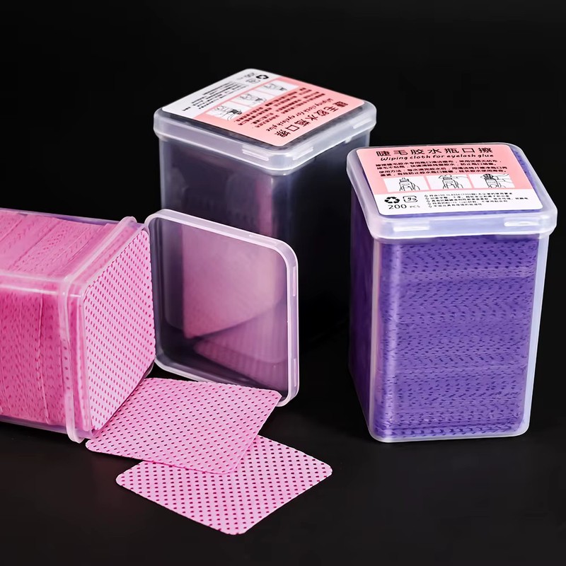 300/200/100Pcs Lint Free Cotton Pads Nail Polish Remover Pink Purple Eye Lash Gl