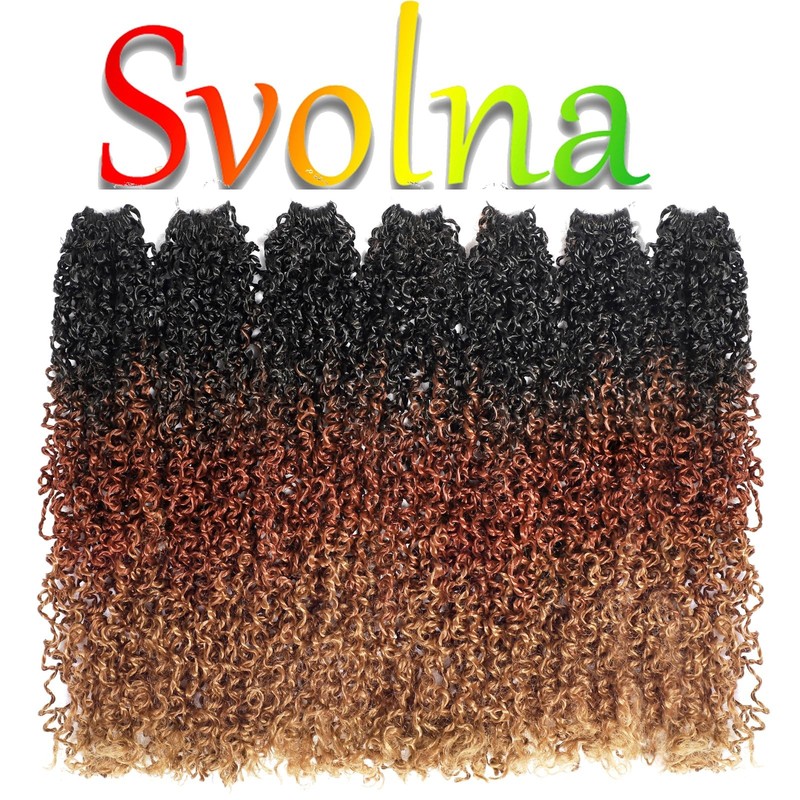 Svolna Yanky Twist Crochet Hair Pre Looped 16 Inch Pre-Twisted Fluffy Curly gallery
