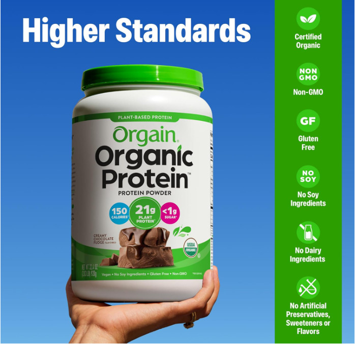 Orgain Organic Vegan Protein Powder, Chocolate Fudge, 2.03 lb, 21g Protein gallery