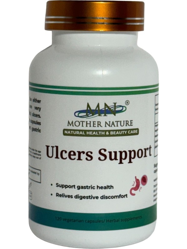 Mother Nature Ulcers Support Supplements for Adults – 120 Capsules