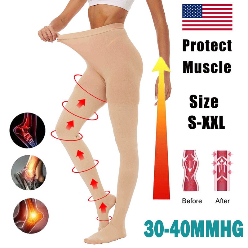 Compression Stockings Pantyhose 30-40 mmHg Support Varicose Veins Men Women Hose