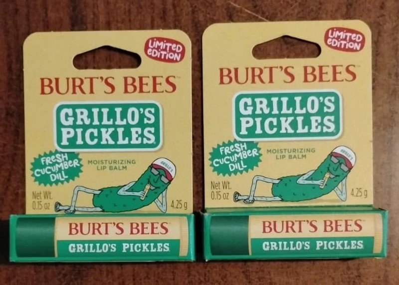 Burt’s Bees GRILLO’S PICKLES Cucumber Dill Lip Balm Limited Edition 2 Pack