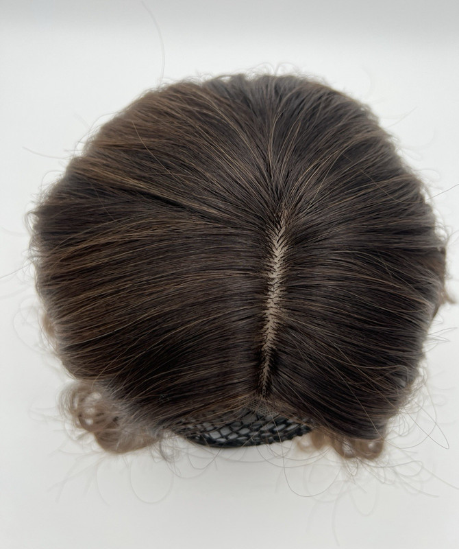 Brown Dark Roots Short Wavy 10in Women Premium Hair Topper gallery