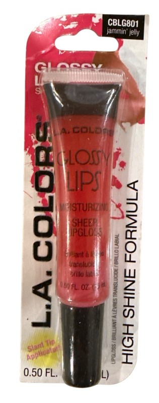 L.A. COLORS Gloss GLOSSY LIPS CBLG801 JAMMIN’ JELLY Sheer Shimmer High Shine 1a