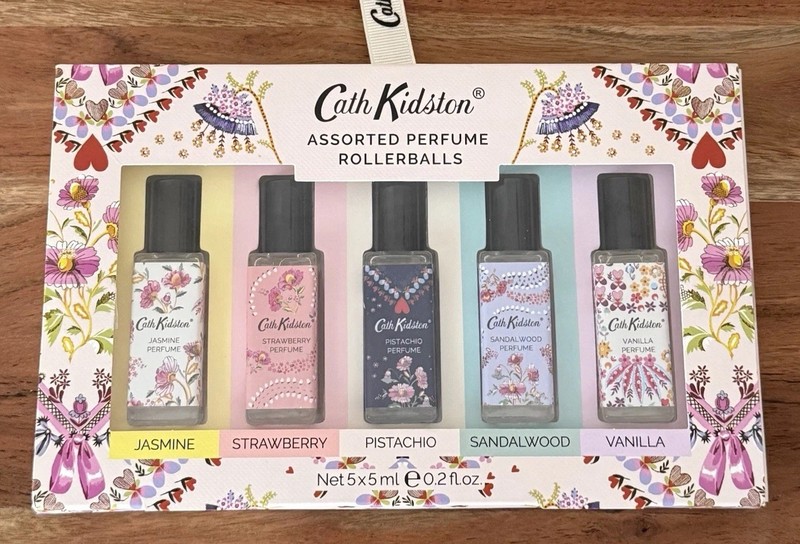 Cath Kidston 5PC Perfume RollerballsJASMINE,STRAWBERRY,PISTACHIO,SANDALWOOD,VAN