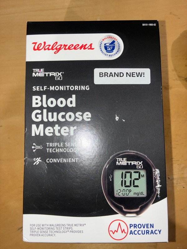 Walgreens True Metrix Go Self Monitoring Blood Glucose Meter EXP 05/26/2028
