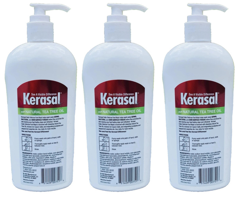 Set of 3 – Kerasal Daily Defense Foot Wash Daily Cleanser with Tea Tree Oil