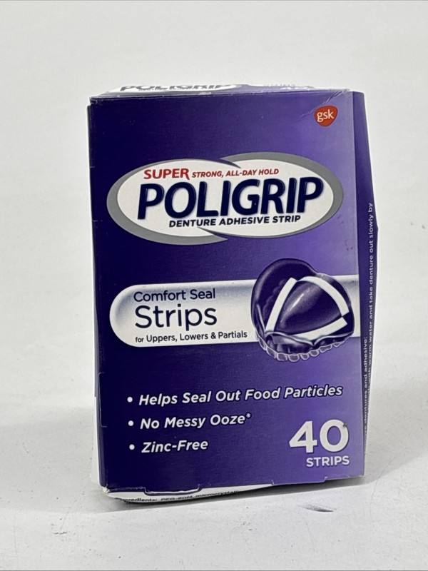Super Poligrip Comfort Seal Denture Adhesive Strips EXP 2027/02/01