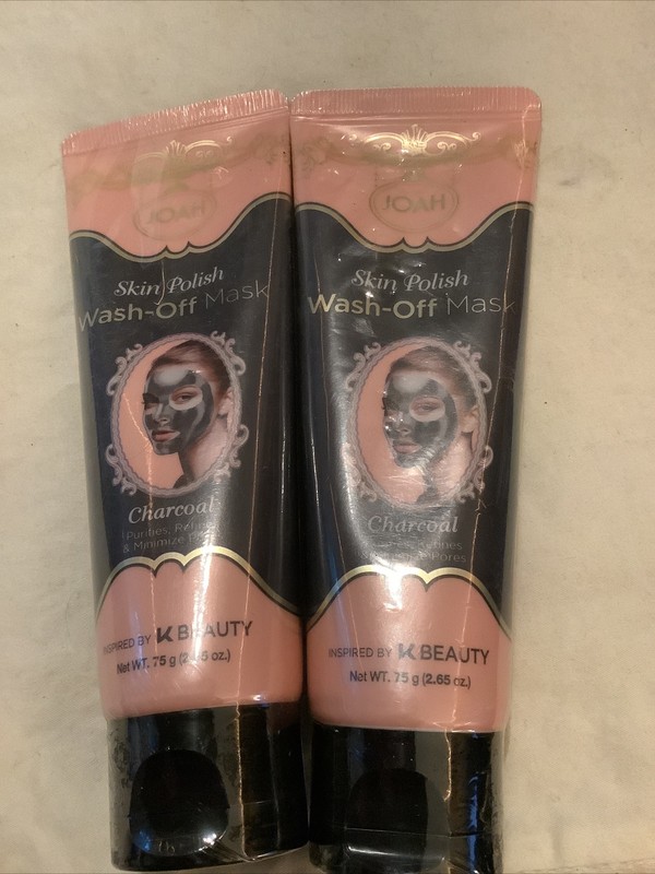 Lot/2 Joah Skin Polish Wash-Off Mask Charcoal JCWM01 ~ 2.65 oz x 2