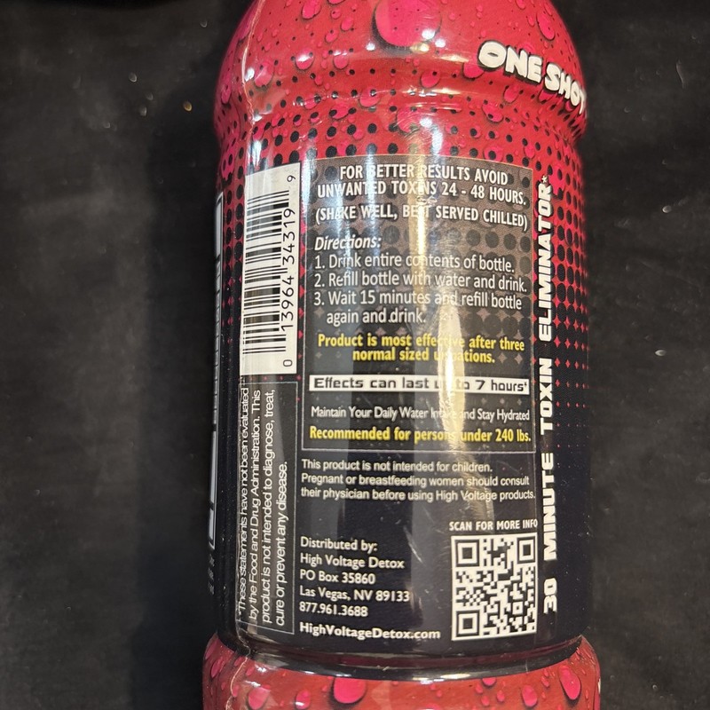 High Voltage Detox Drink 16oz Pomegranate Works Fast 7 Hours Not A Mask Freeship gallery