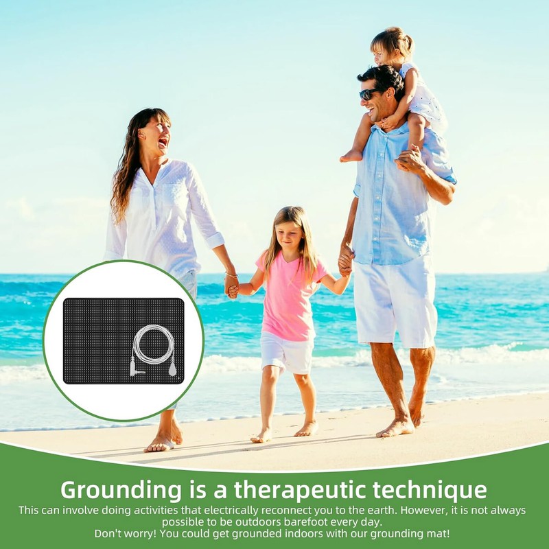 Therapy EMF Grounding Mats Conductive Carbon Leatherette Pad for Better Sleep US gallery