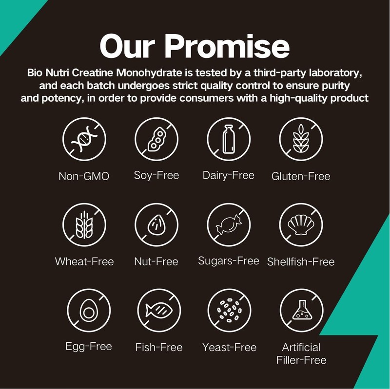 Pure Creatine Monohydrate Supplements Powder | 5000mg Per Serving | BY BIO NUTRI gallery