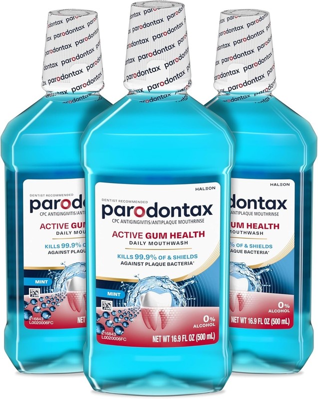 Parodontax Active Gum Health Mouthwash 3 Pack Alcohol Free Mint 16.9 Fl Oz