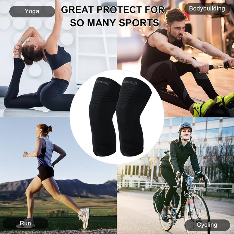 2Pcs Knee Sleeve Compression Brace Support For Sport Joint Pain Arthritis Relief gallery