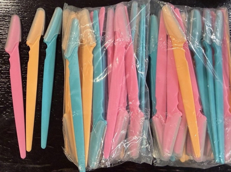 New 60 Pack Disposable Eyebrow Razor 1-Blade Plastic Handle for Face