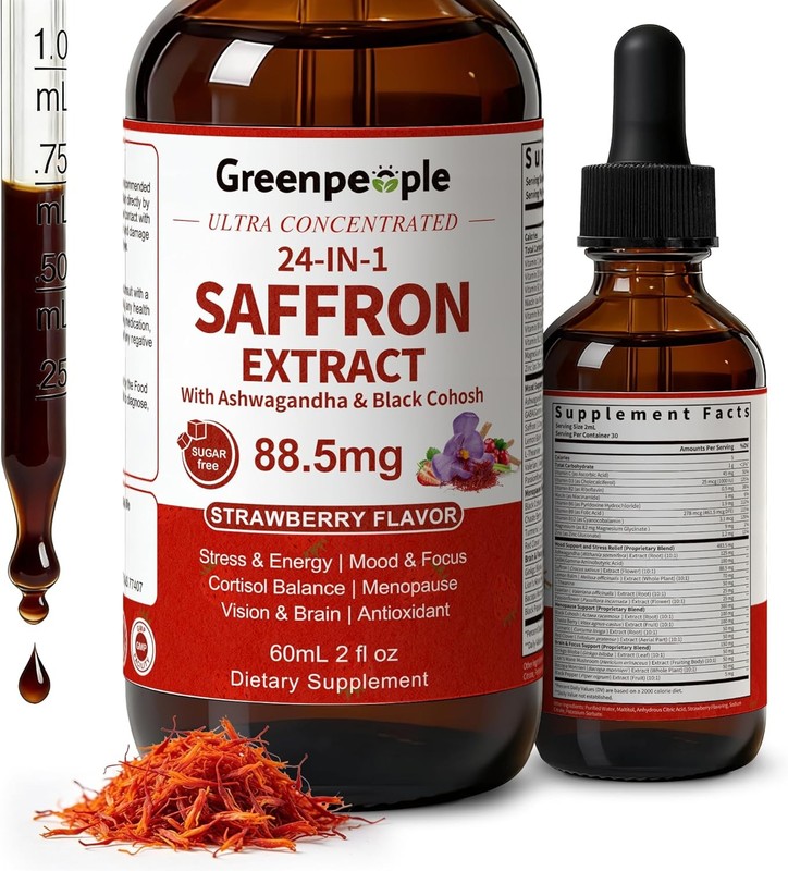 Saffron Extract Supplements Drop 24in1 88.5mg Saffron Extract with Ashwagand