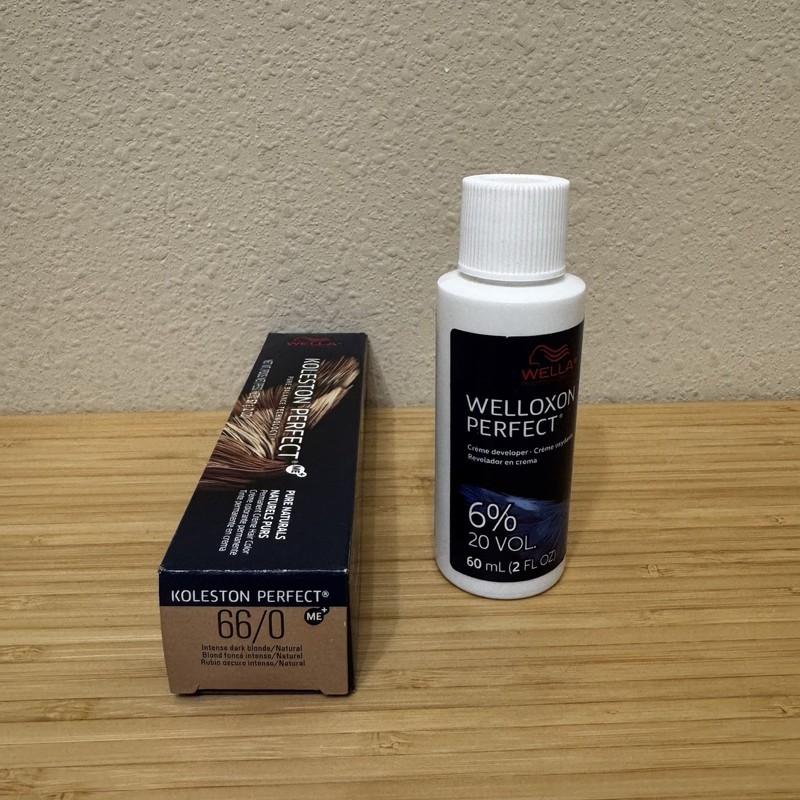 Wella Koleston Perfect 66/0 Intense Dark Blonde/Natural & 20 Vol developer 2oz