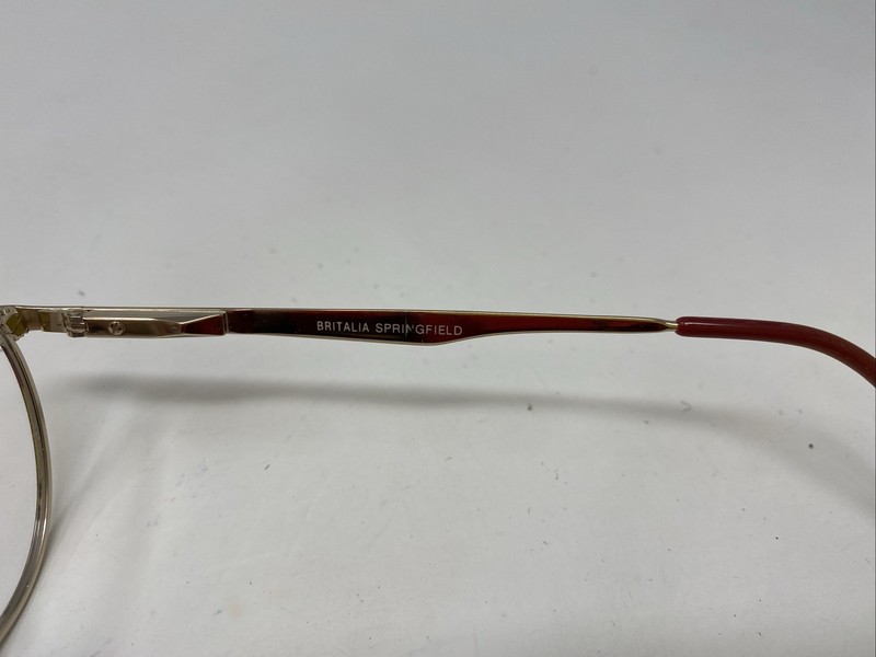 BRITALIA Italy SPRINGFIELD C4 48-18-140 Burgundy/Gold Eyeglasses Frame SB71 gallery