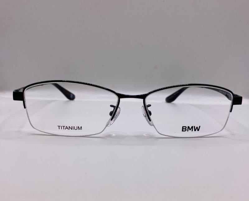 BMW BW5044-H 001 Black Semi Rim Titanium Optical Eyeglasses Frame 55-16-145