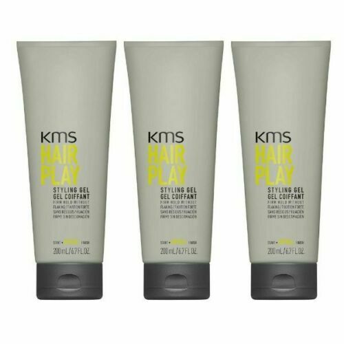 KMS HAIR PLAY Styling Gel 6.7oz/200ml 3 PACK – NEW SEALED – Firm Strong Hold Gel