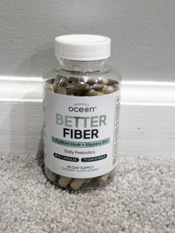 Organics Ocean Better Fiber – Daily Fiber Supplement – 90 Capsules Exp 04/2028