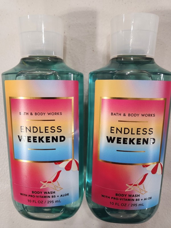 2 BATH & BODY WORKS ENDLESS WEEKEND BODY WASH WITH ALOE VITAMIN B5 10 FL OZ EA.