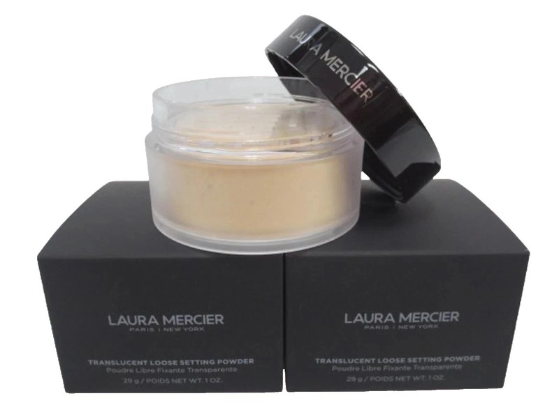 LAURA MERCIER TRANSLUCENT LOOSE SETTING POWDER TRANSLUCENT HONEY 1 OZ BOXED 2PCS