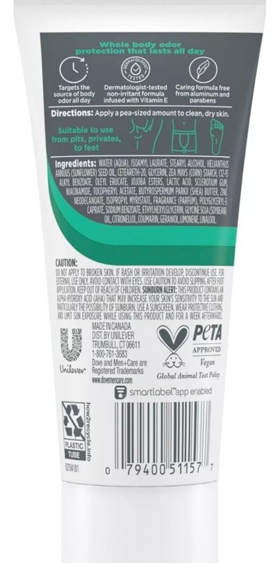 Dove Men+Care Whole Body Deodorant Cream Aloe + Bamboo, Aluminum-Free, 2.5 Oz.53 gallery