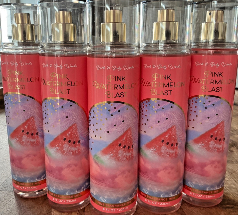 (5) PINK WATERMELON BLAST 8oz Fine Fragrance MIST Bath & and Body Works