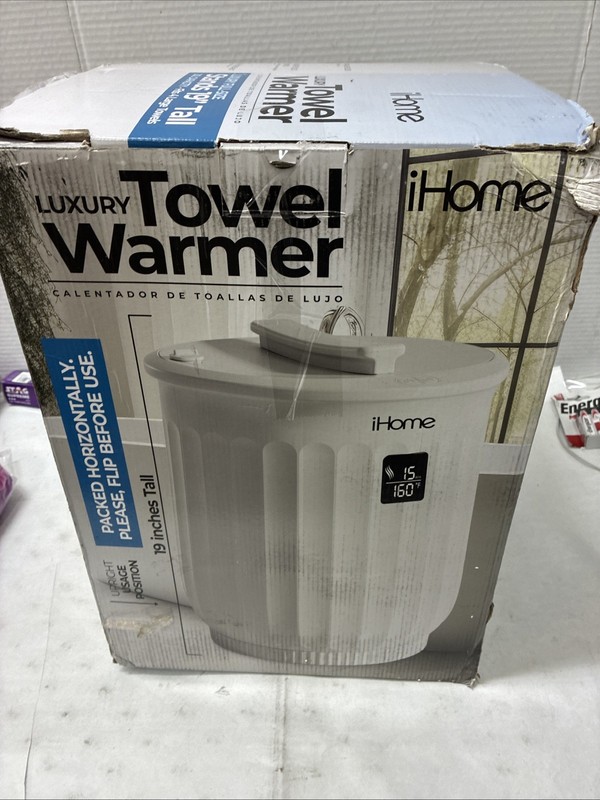 iHome 20L Towel Warmer Bucket with Inner Fragrance Pad Holder 400 W, White
