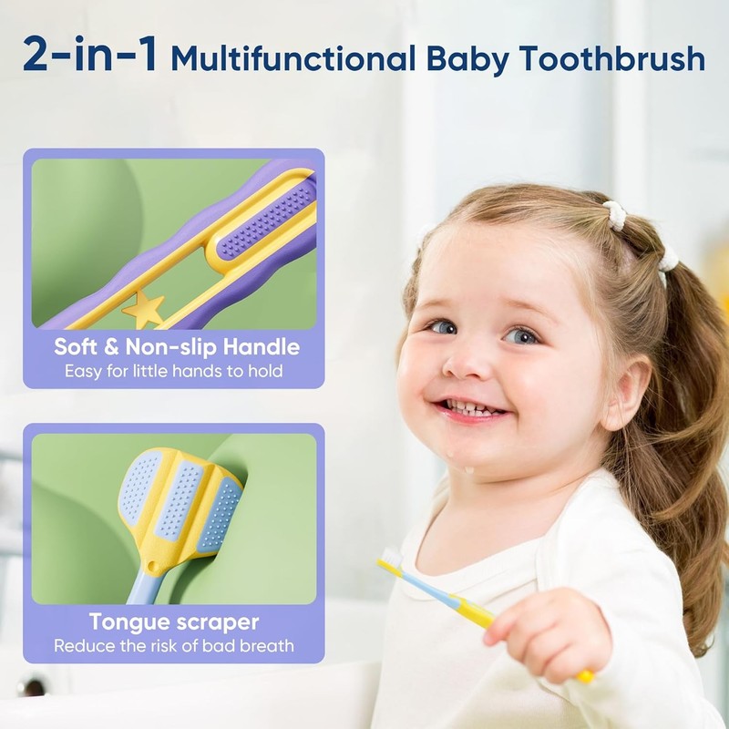 Soft Toddler Toothbrushes Efficient 3 Sided Toothbrush Baby Toothbrush 12 Months gallery
